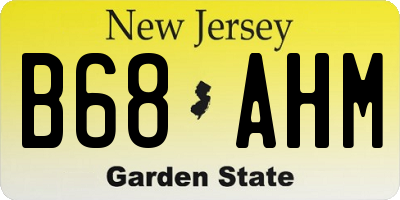 NJ license plate B68AHM