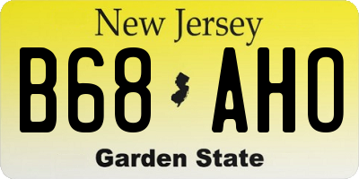 NJ license plate B68AHO