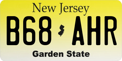 NJ license plate B68AHR