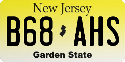 NJ license plate B68AHS