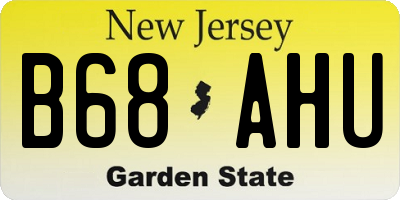 NJ license plate B68AHU
