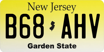 NJ license plate B68AHV