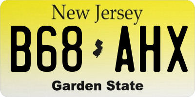 NJ license plate B68AHX