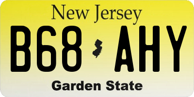 NJ license plate B68AHY
