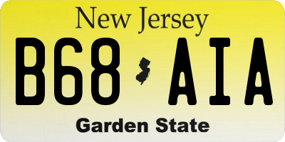 NJ license plate B68AIA