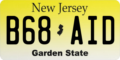 NJ license plate B68AID