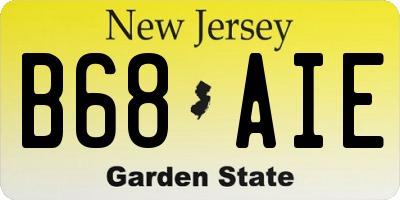 NJ license plate B68AIE