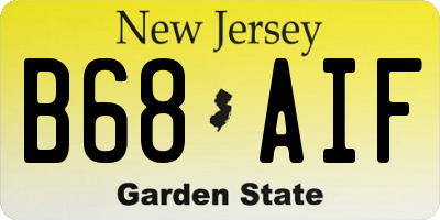 NJ license plate B68AIF