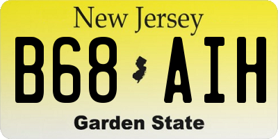 NJ license plate B68AIH