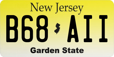 NJ license plate B68AII