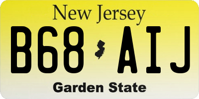 NJ license plate B68AIJ