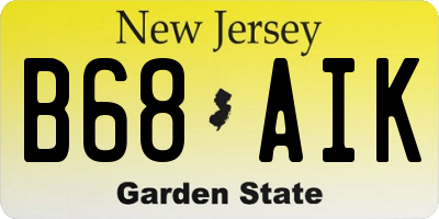 NJ license plate B68AIK