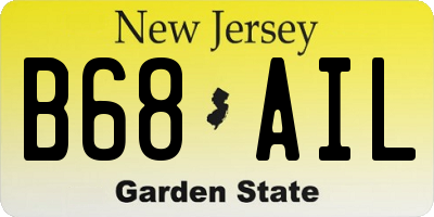 NJ license plate B68AIL
