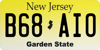 NJ license plate B68AIO
