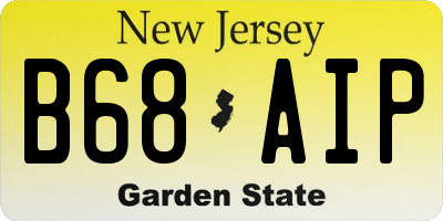 NJ license plate B68AIP