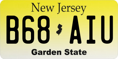 NJ license plate B68AIU