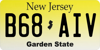NJ license plate B68AIV