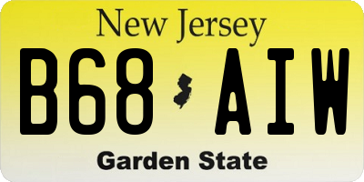 NJ license plate B68AIW