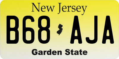 NJ license plate B68AJA