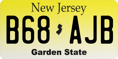 NJ license plate B68AJB