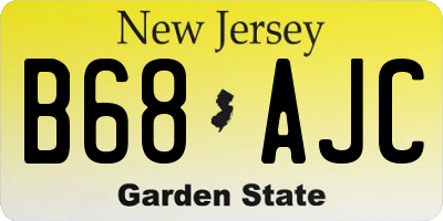 NJ license plate B68AJC