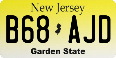 NJ license plate B68AJD