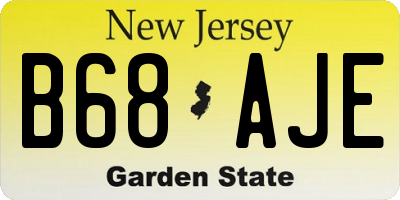NJ license plate B68AJE