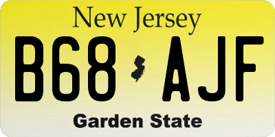 NJ license plate B68AJF