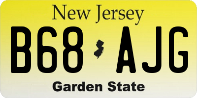 NJ license plate B68AJG