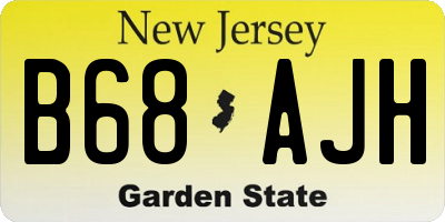NJ license plate B68AJH