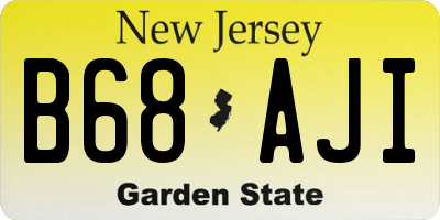 NJ license plate B68AJI