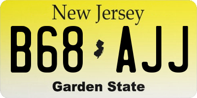 NJ license plate B68AJJ