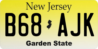 NJ license plate B68AJK