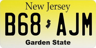 NJ license plate B68AJM