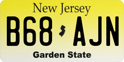 NJ license plate B68AJN