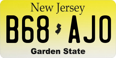 NJ license plate B68AJO