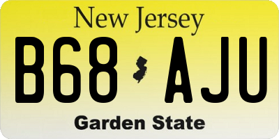 NJ license plate B68AJU