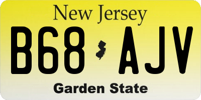 NJ license plate B68AJV