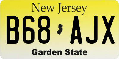 NJ license plate B68AJX