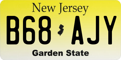 NJ license plate B68AJY