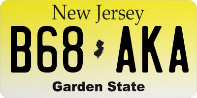 NJ license plate B68AKA