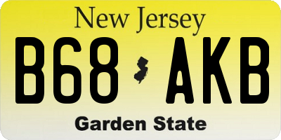 NJ license plate B68AKB