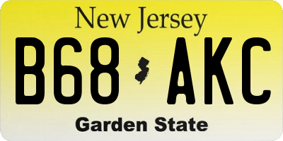 NJ license plate B68AKC