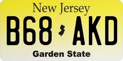 NJ license plate B68AKD