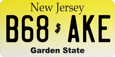 NJ license plate B68AKE