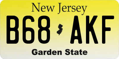 NJ license plate B68AKF