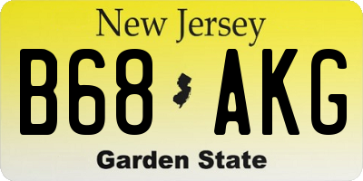 NJ license plate B68AKG