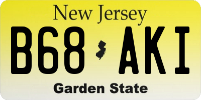 NJ license plate B68AKI
