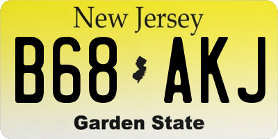 NJ license plate B68AKJ