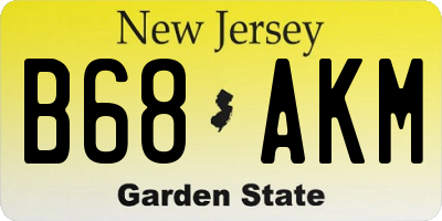 NJ license plate B68AKM